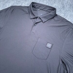 Adidas Polo Shirt Men L Black Short Sleeve Stretch New Jersey National Golf Club